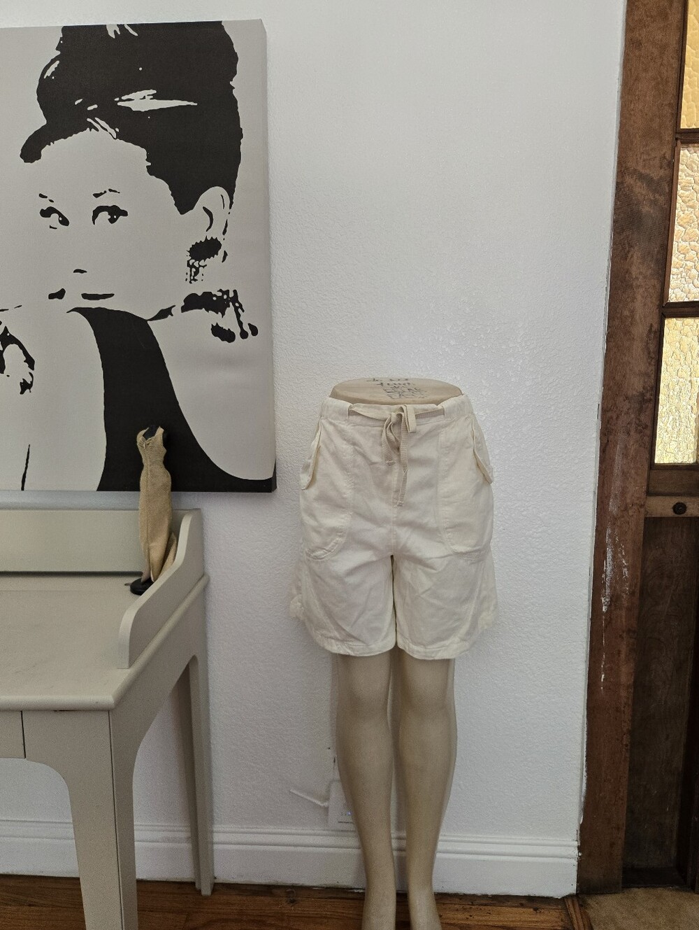 NWT Women's Free People Cream Drawstring Utility Shorts Color Cream Size XL